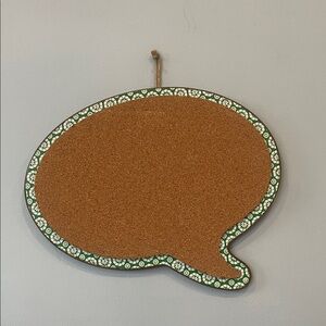 Decorative Speech Bubble Cork Board with Green Trim new